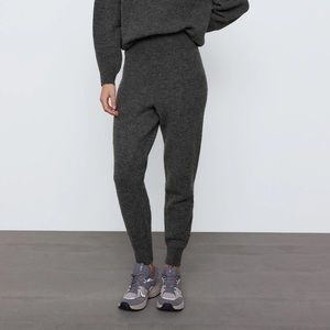 Zara Gray High Waisted Knit Pants